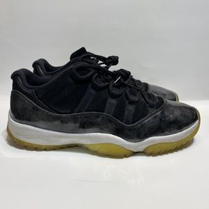 Jordan 11 lows: Black Patent Black/Suede